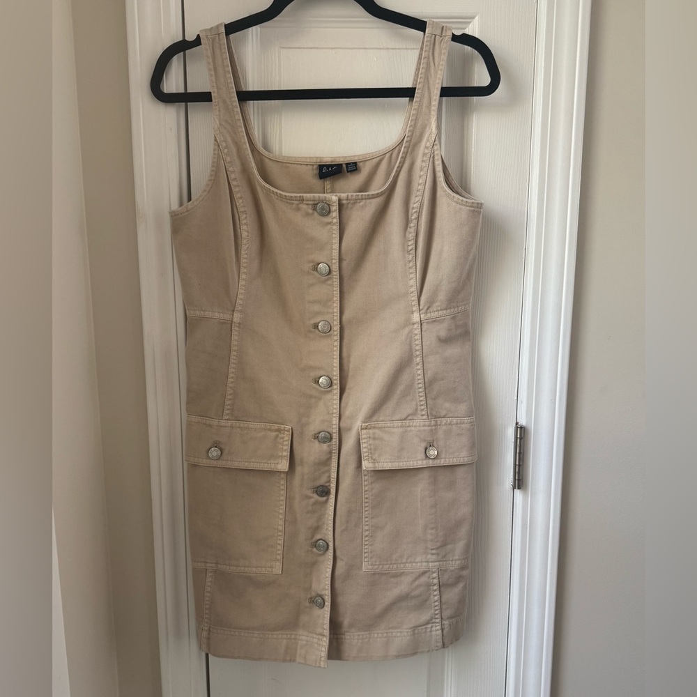 Gap Utility Button Mini Dress Size Small Petite - image 2